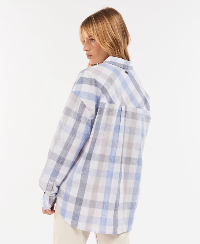 Women's Barbour Explorer Lara Shirts Blue | YAJT-61049