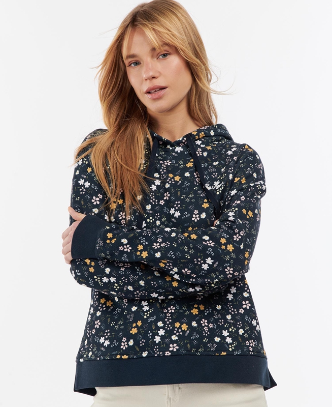 Women's Barbour Ferryside Sweatshirts Navy | PGFT-18450