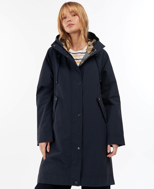 Women's Barbour Galium Waterproof Jackets Navy | VERG-64795