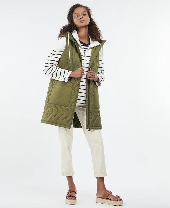 Women's Barbour Guilden Vest Green | CJVO-03682