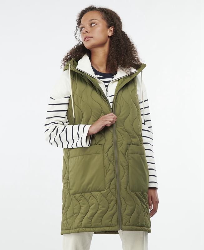 Women\'s Barbour Guilden Vest Green | CJVO-03682