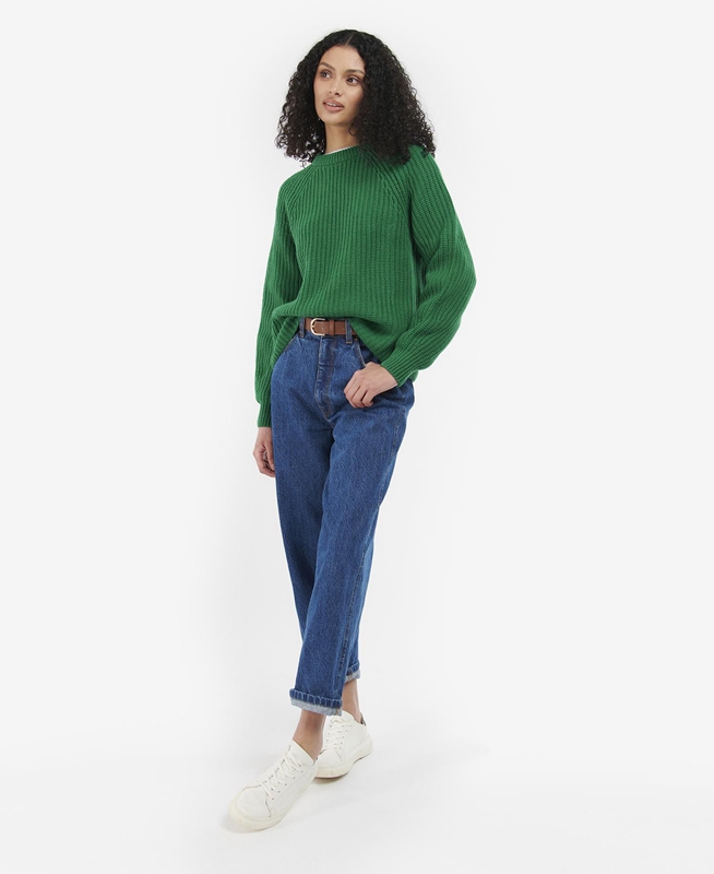 Women's Barbour Hartley Knit Sweaters Green | JXDB-47826