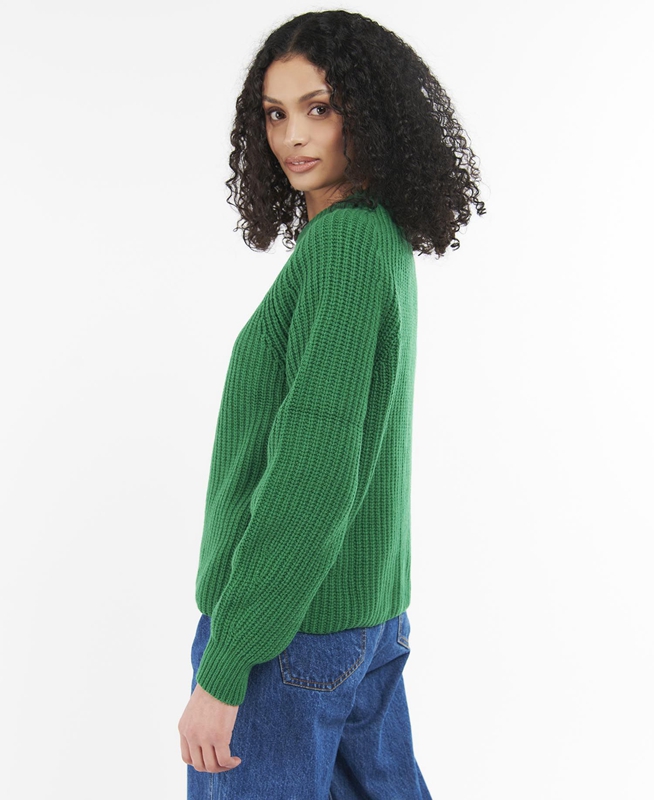 Women's Barbour Hartley Knit Sweaters Green | JXDB-47826