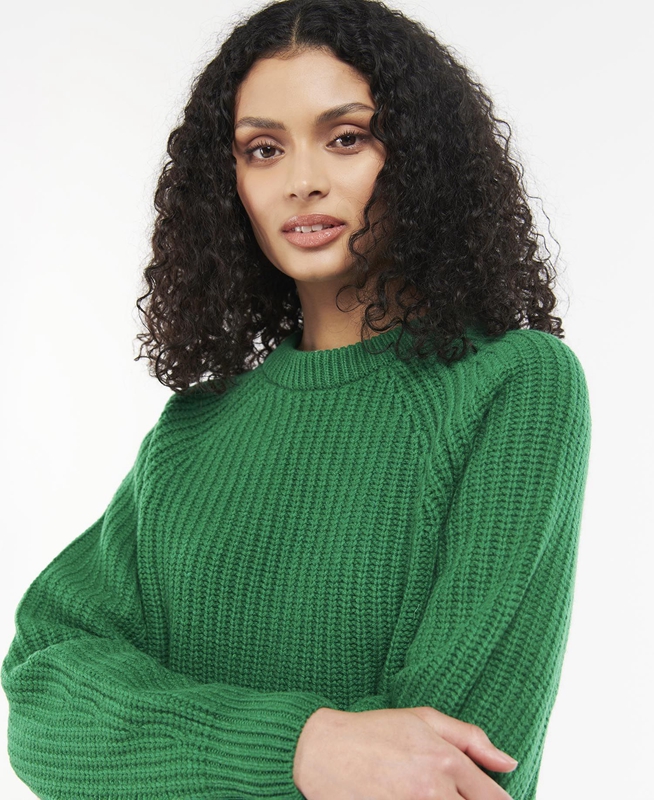 Women's Barbour Hartley Knit Sweaters Green | JXDB-47826