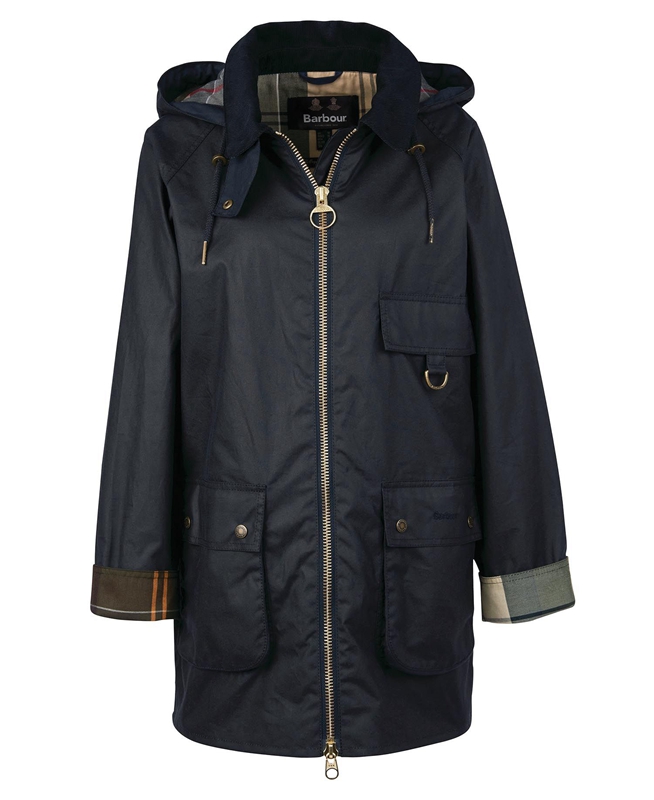 Women's Barbour Highclere Waxed Jackets Black | SEMX-83561