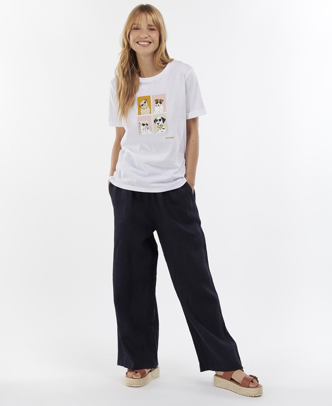 Women's Barbour Hopewell T Shirts White | NYVM-03187