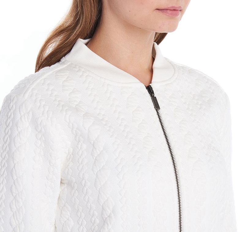 Women's Barbour Kelsey Zip Sweatshirts White | QWKT-84750