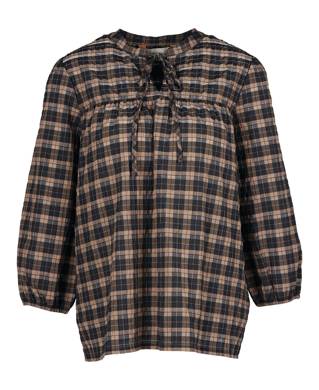 Women's Barbour Lorelie Top Shirts Black | CJUR-27849