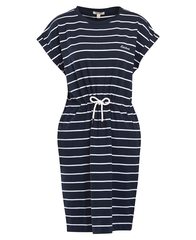 Women's Barbour Marlo Stripe Dress Navy | DZXP-47190