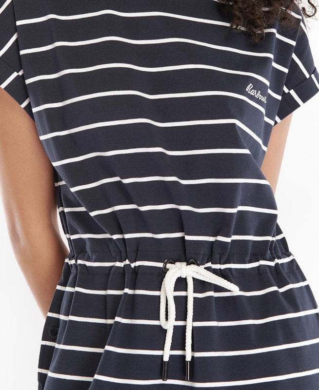 Women's Barbour Marlo Stripe Dress Navy | DZXP-47190