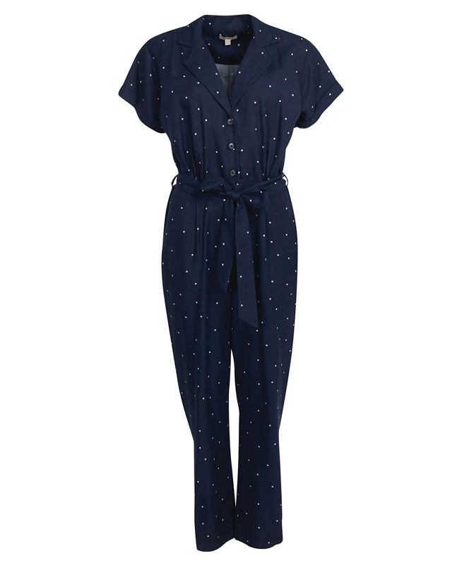 Women's Barbour Melita Jumpsuit Dress Navy | ECBA-82053