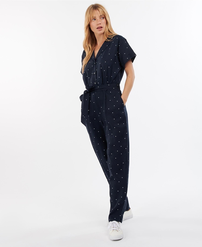 Women's Barbour Melita Jumpsuit Dress Navy | ECBA-82053