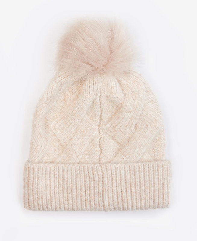 Women's Barbour Montrose Beanie Hats Cream | RYIW-19580