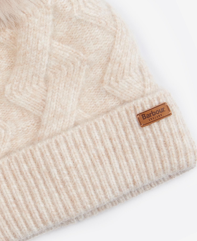 Women's Barbour Montrose Beanie Hats Cream | RYIW-19580