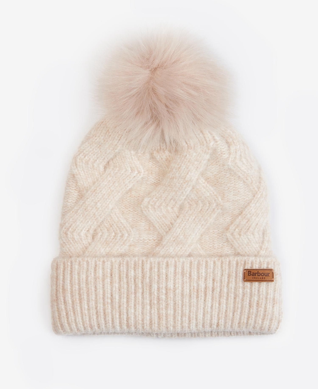 Women\'s Barbour Montrose Beanie Hats Cream | RYIW-19580