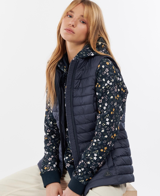 Women\'s Barbour Morwick Vest Navy | TVGD-94823