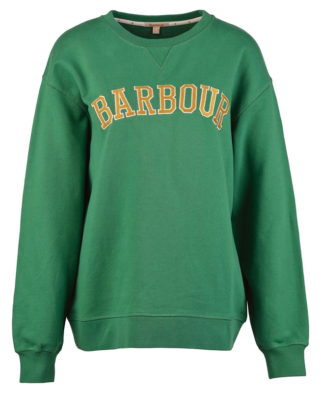 Women's Barbour Northumberland Sweatshirts Green | JASY-67340