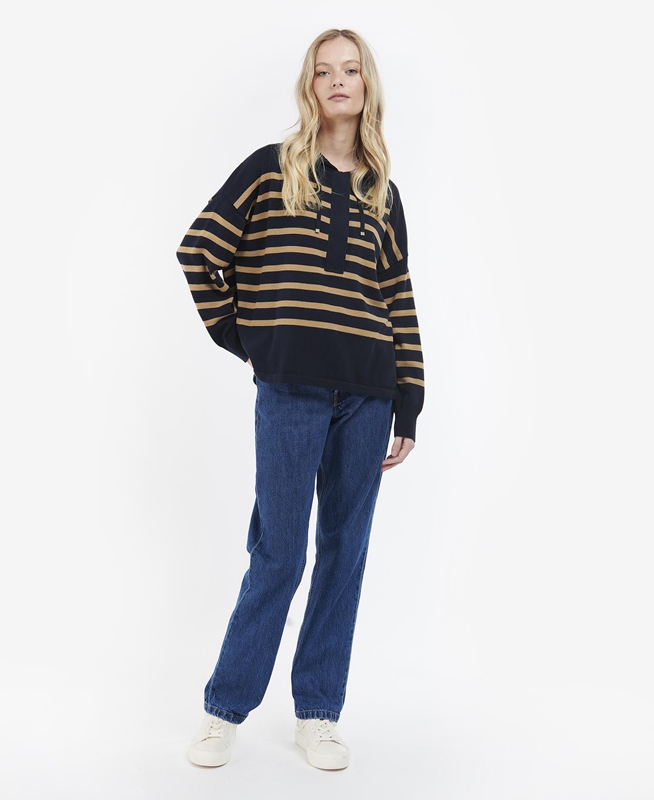 Women's Barbour Odette Knit Sweaters Navy | ZTKG-69125