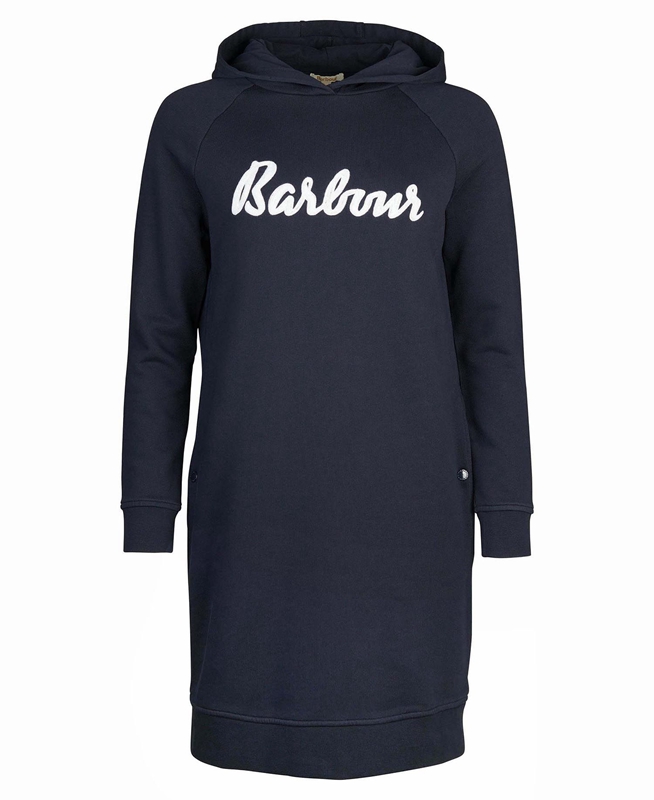 Women's Barbour Otterburn Dress Navy | NFXL-48126