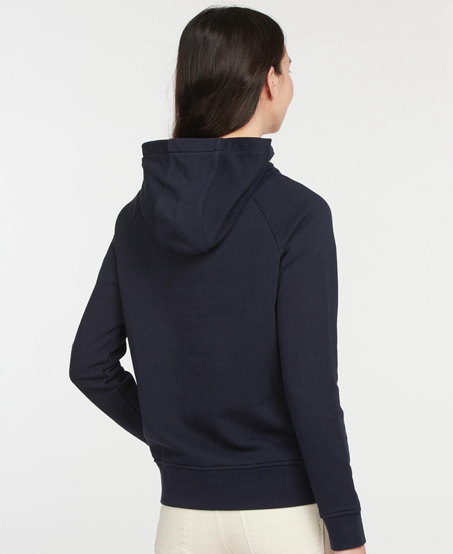 Women's Barbour Otterburn Sweatshirts Navy | WERF-70148