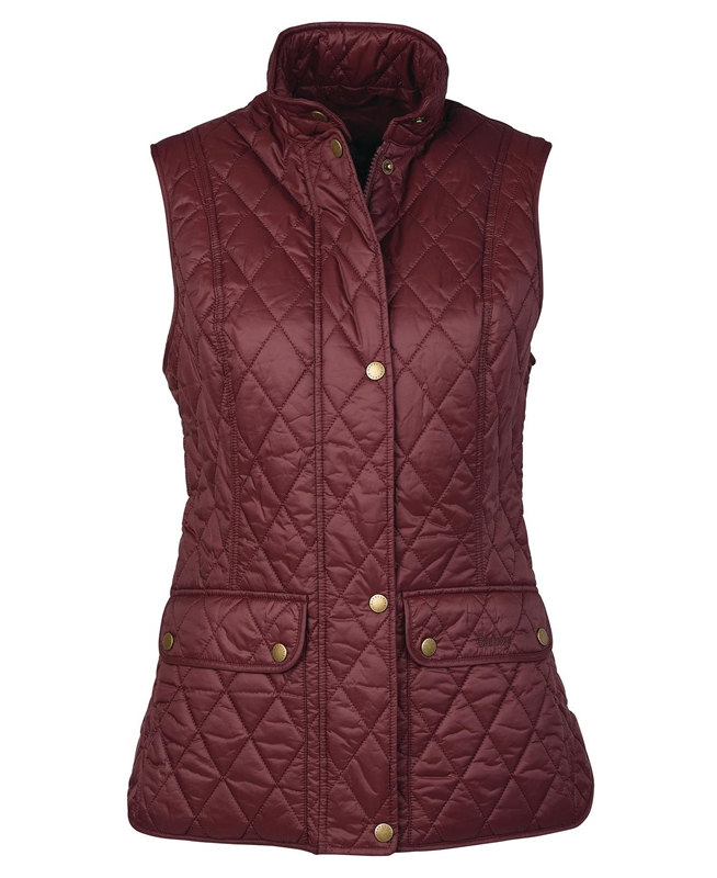 Women's Barbour Otterburn Vest Burgundy | WMXU-41865