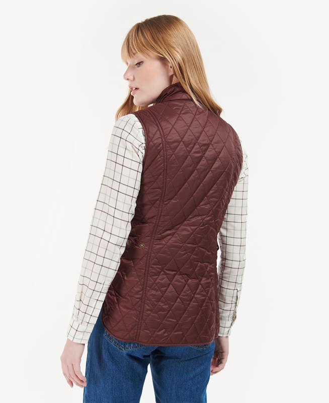 Women's Barbour Otterburn Vest Burgundy | WMXU-41865