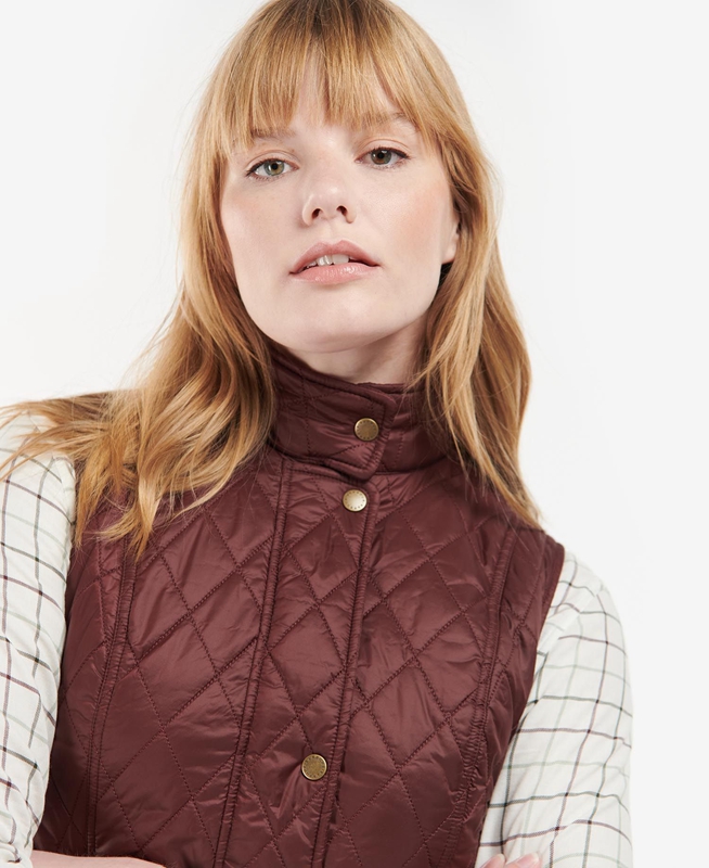 Women's Barbour Otterburn Vest Burgundy | WMXU-41865