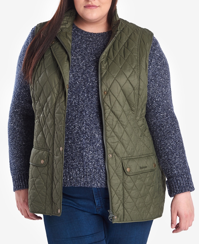 Women's Barbour Otterburn Vest Green | AXZT-73195