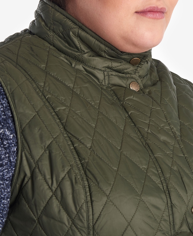 Women's Barbour Otterburn Vest Green | AXZT-73195