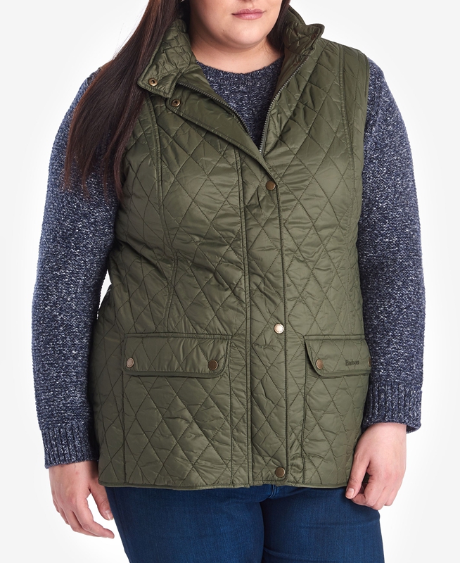 Women\'s Barbour Otterburn Vest Green | AXZT-73195