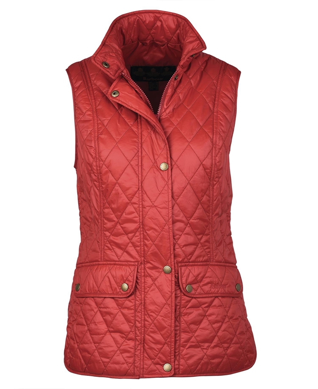 Women's Barbour Otterburn Vest Red | WULP-38942