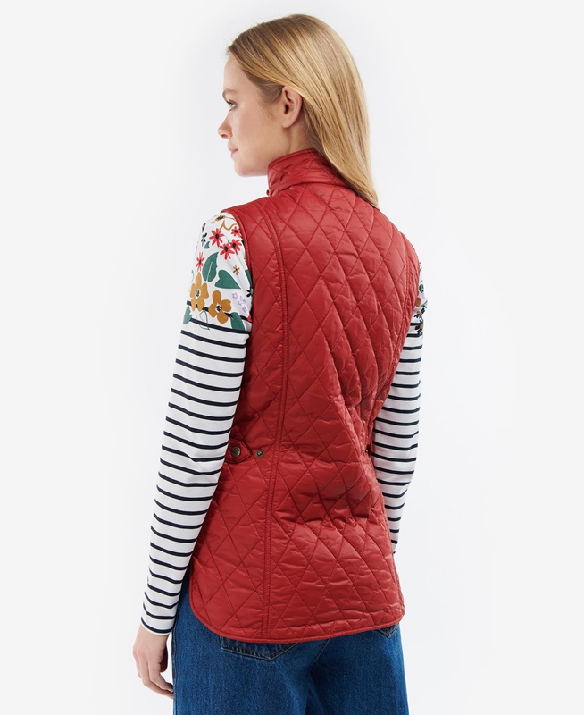 Women's Barbour Otterburn Vest Red | WULP-38942