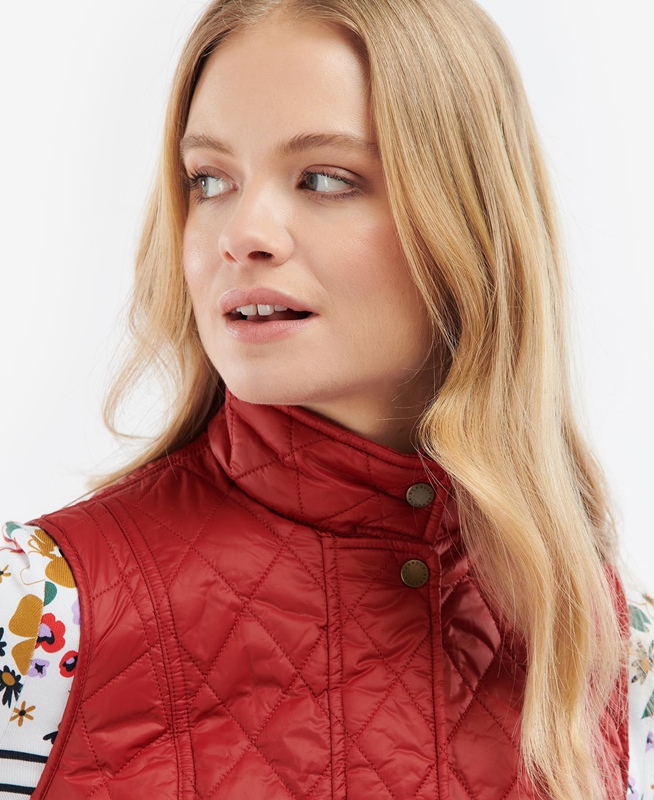 Women's Barbour Otterburn Vest Red | WULP-38942