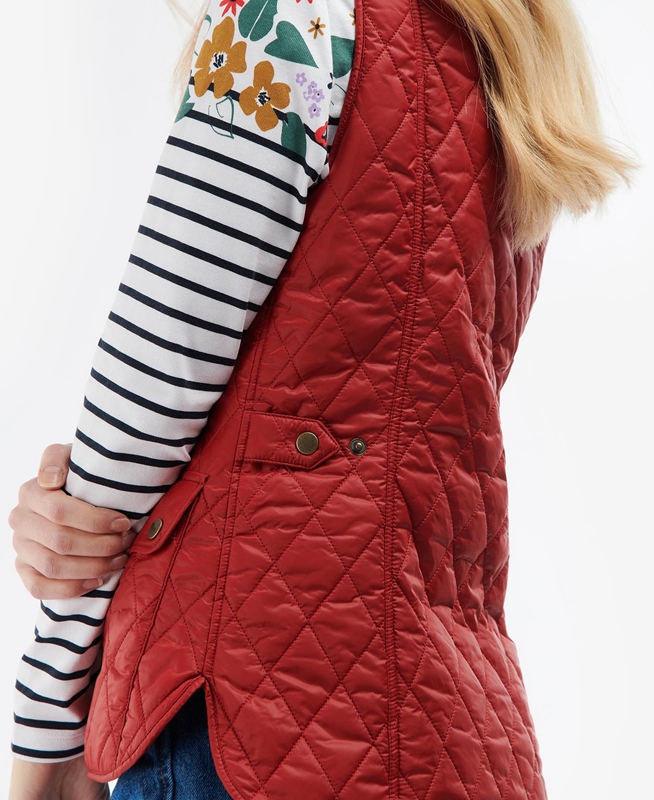 Women's Barbour Otterburn Vest Red | WULP-38942