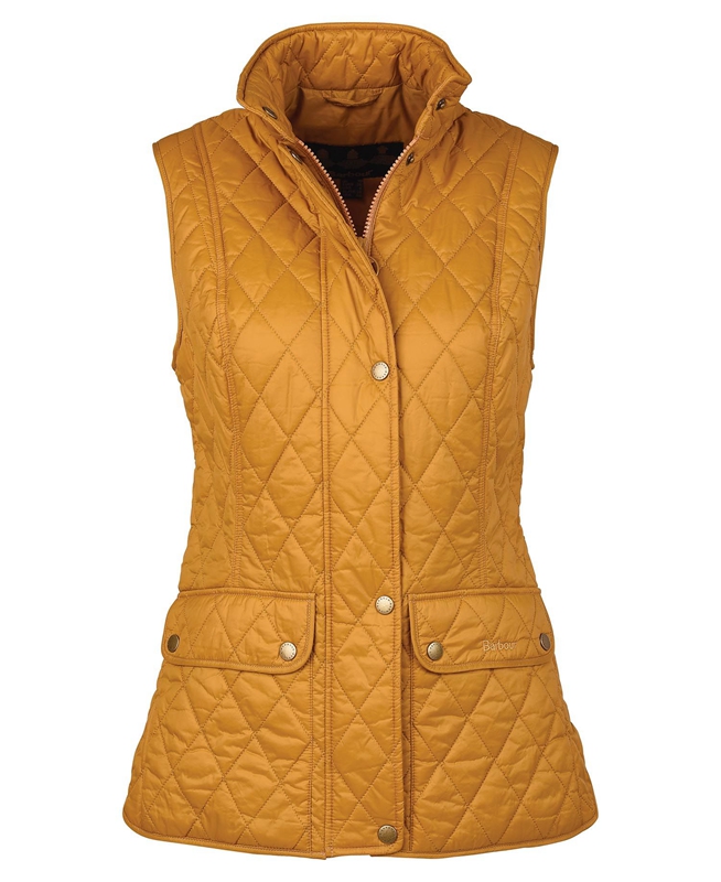 Women's Barbour Otterburn Vest Yellow | HSVZ-10593