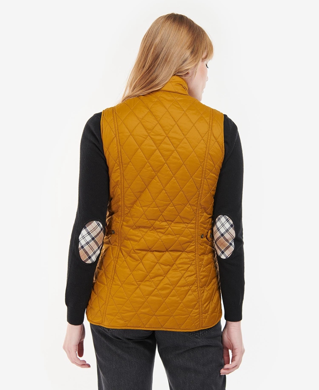 Women's Barbour Otterburn Vest Yellow | HSVZ-10593