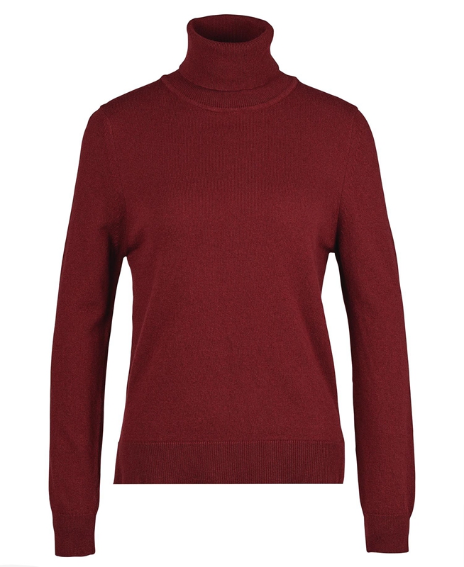 Women's Barbour Pendle Roll-Neck Sweaters Red | BAYR-09186