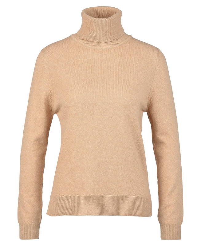 Women's Barbour Pendle Roll-Neck Sweaters Brown | KVHR-38627