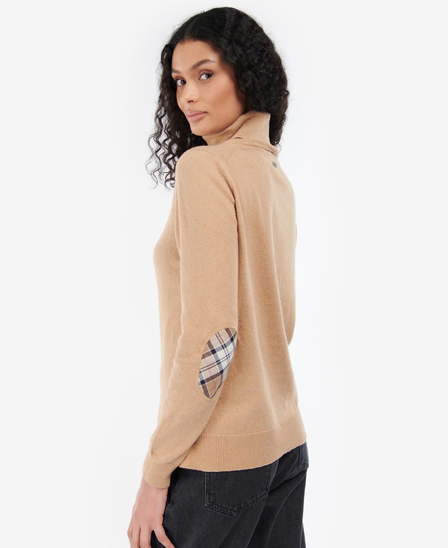 Women's Barbour Pendle Roll-Neck Sweaters Brown | KVHR-38627