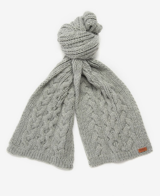 Women's Barbour Penshaw Beanie & Scarf Set Hats Grey | QAGC-73580