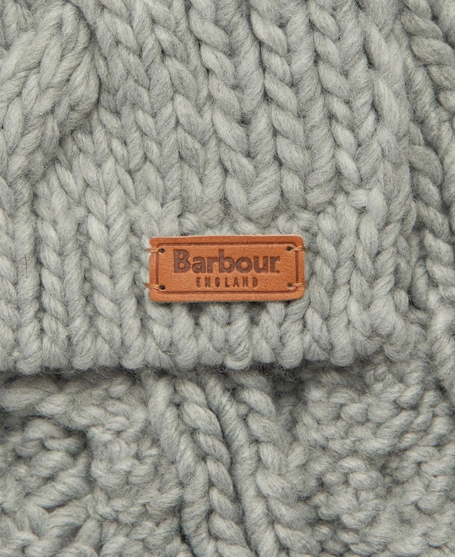 Women's Barbour Penshaw Beanie & Scarf Set Hats Grey | QAGC-73580