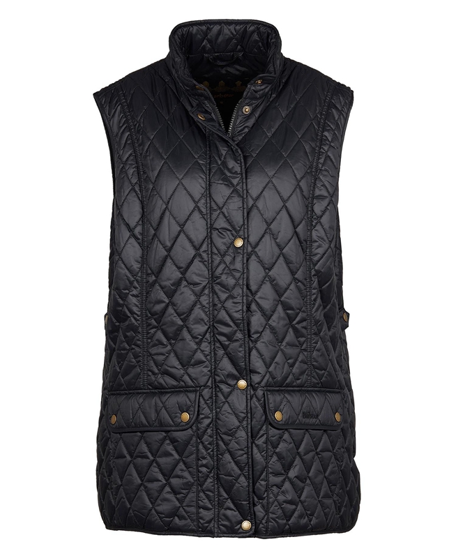 Women's Barbour Plus Otterburn Vest Black | AFQD-41976