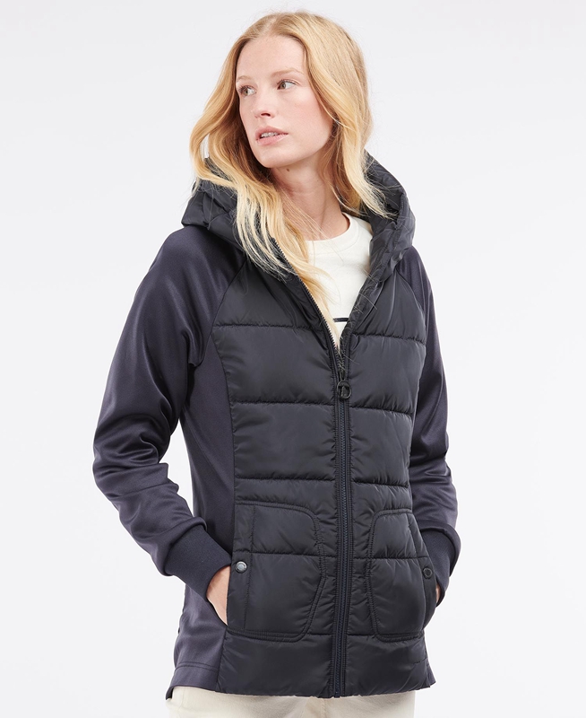 Women\'s Barbour Reedley Quilted Sweatshirts Navy | QZJY-01284