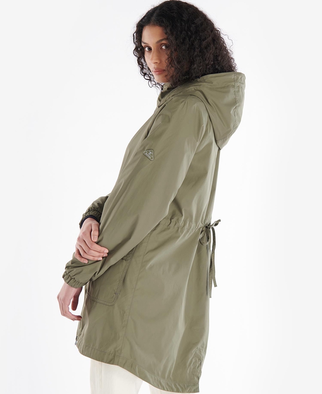 Women's Barbour Sea Daisy Showerproof Casual Jackets Olive | JPDC-69214