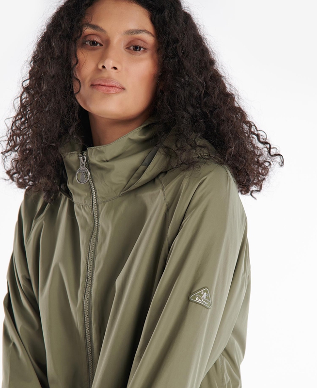 Women's Barbour Sea Daisy Showerproof Casual Jackets Olive | JPDC-69214