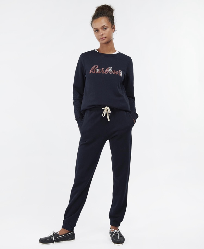 Women's Barbour Southport Sweatshirts Navy | BUXI-89420