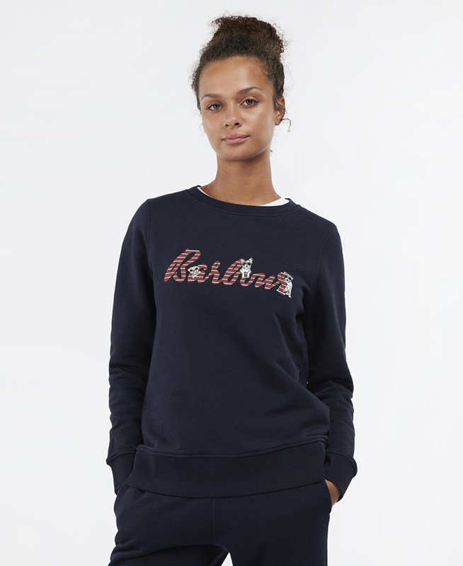 Women's Barbour Southport Sweatshirts Navy | BUXI-89420