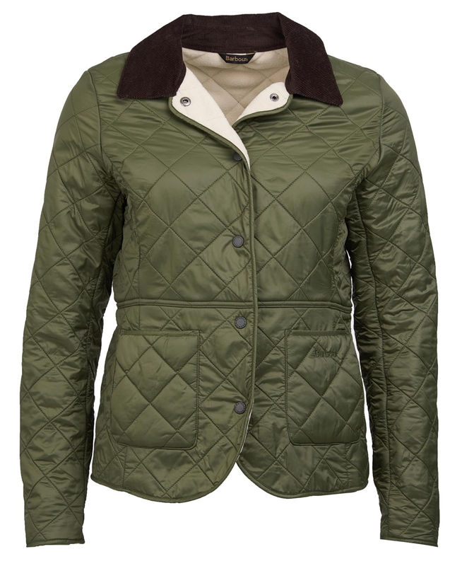 Women's Barbour Steppjacke Deveron Polarquilt Quilted Jackets Green | RKDX-87453