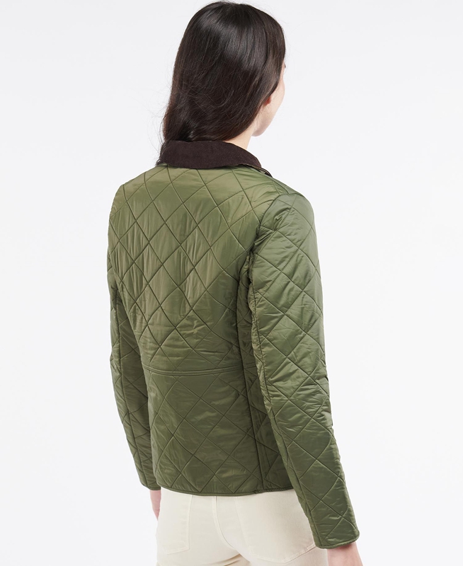 Women's Barbour Steppjacke Deveron Polarquilt Quilted Jackets Green | RKDX-87453