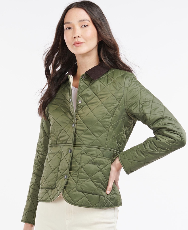 Women's Barbour Steppjacke Deveron Polarquilt Quilted Jackets Green | RKDX-87453